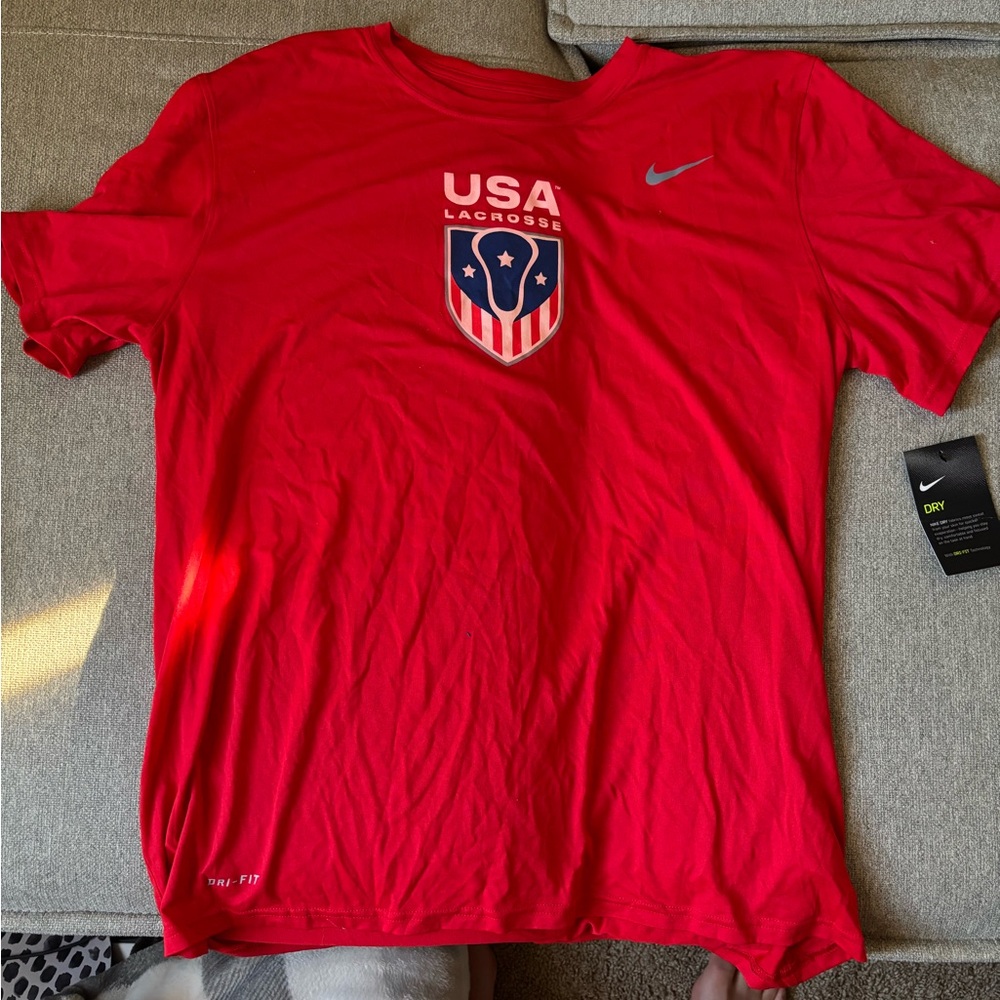 USA lacrosse Team Shirt XL Red